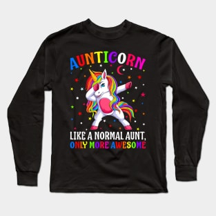 Aunticorn Like A Normal Aunt Only More Awesome Unicorn Long Sleeve T-Shirt